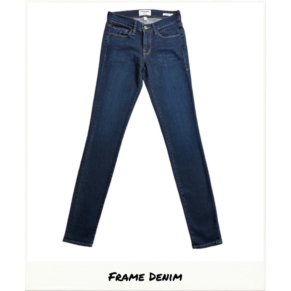 Frame Denim Le Skinny de Jeanne Dark Blue Stretch Jeans Size 25
